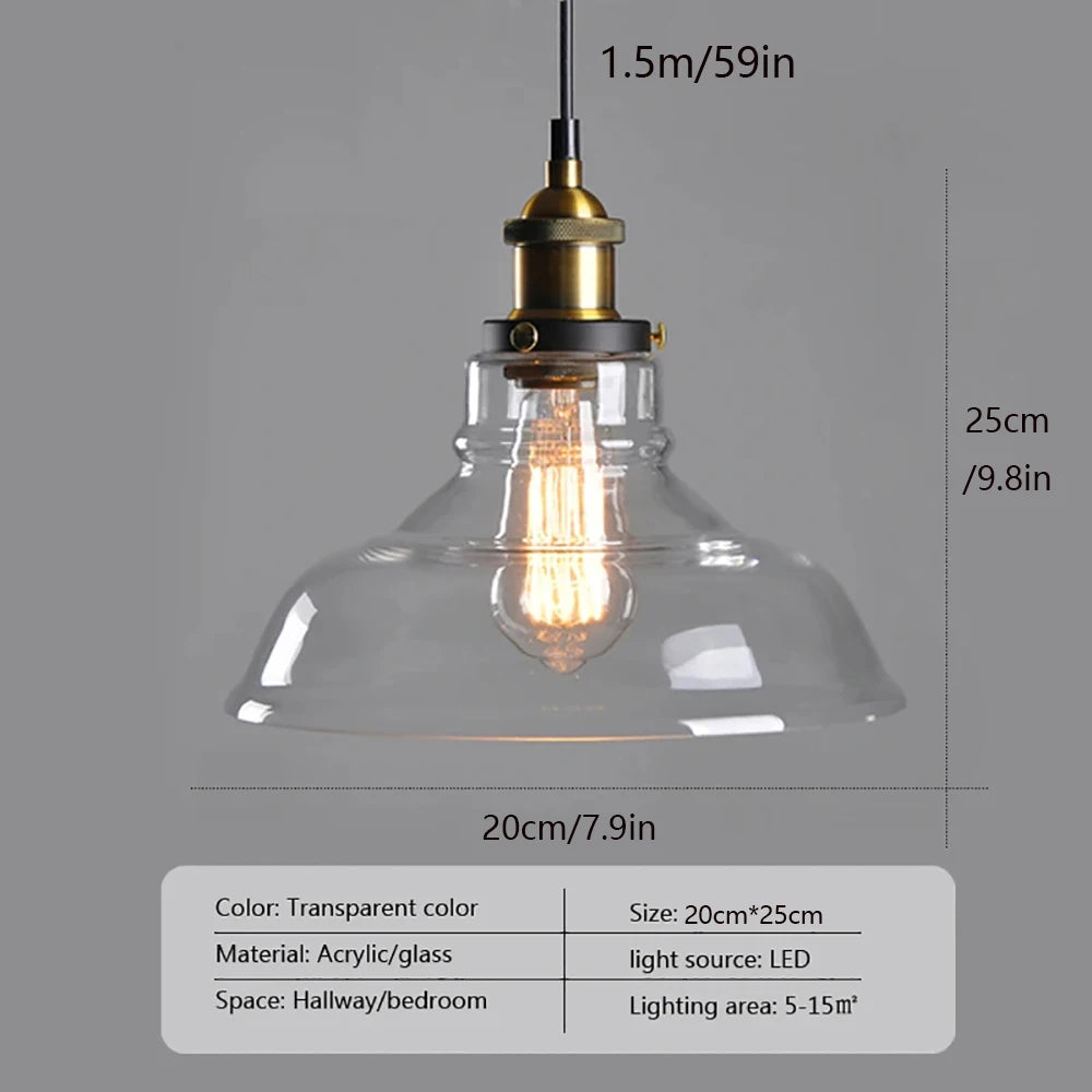 NovaGlass Pendant Light Retro Hanging Fixture for Homes OpalDwell