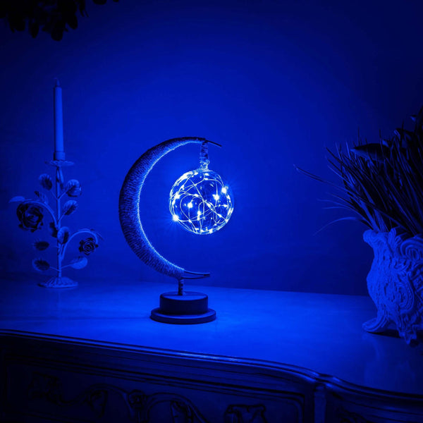 AsteriGlow Glass Moon Lamp Warm Ambient Moonlight Glow - OpalDwell