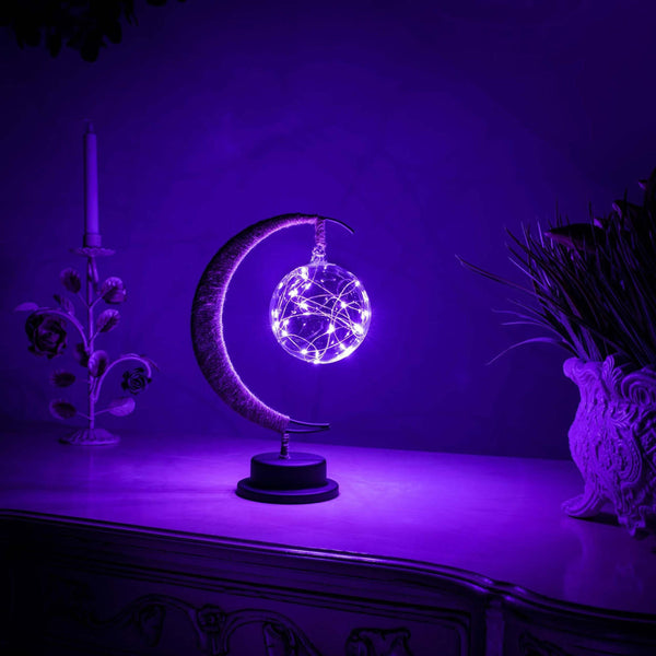 AsteriGlow Glass Moon Lamp Warm Ambient Moonlight Glow - OpalDwell