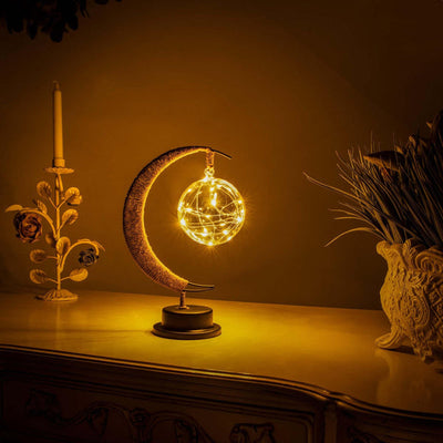 AsteriGlow Glass Moon Lamp Warm Ambient Moonlight Glow - OpalDwell