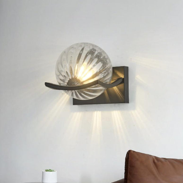 AureaLume Glass LED Wall Lamp for Bedroom Modern Glow - OpalDwell