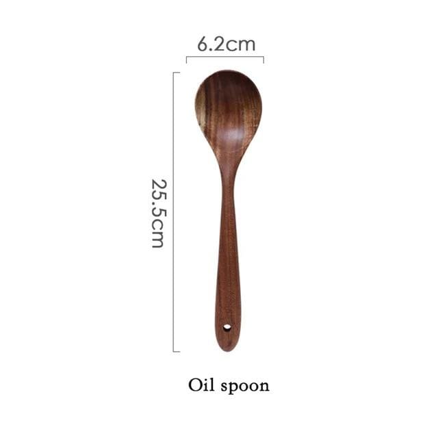 EcoTeak Kitchen Utensil Set Gentle On Nonstick Pots - OpalDwell