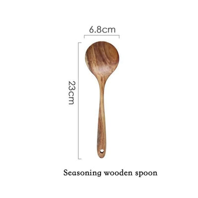 EcoTeak Kitchen Utensil Set Gentle On Nonstick Pots - OpalDwell
