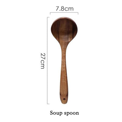 EcoTeak Kitchen Utensil Set Gentle On Nonstick Pots - OpalDwell