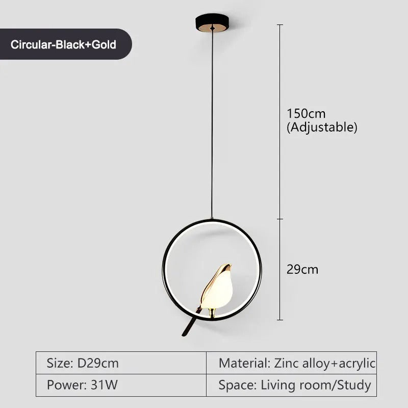 LumaBird Circle LED Pendant Light for Modern Ceilings - OpalDwell