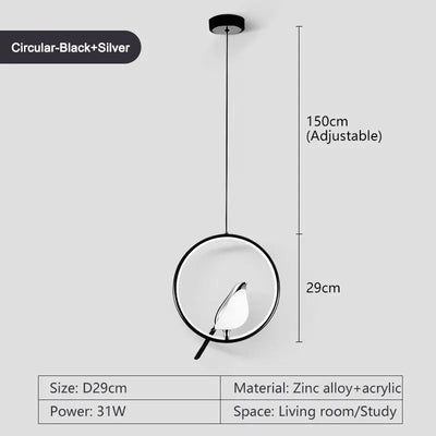 LumaBird Circle LED Pendant Light for Modern Ceilings - OpalDwell