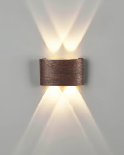 LumaVerde Woodgrain LED Outdoor Sconce Weather-Resistant - OpalDwell