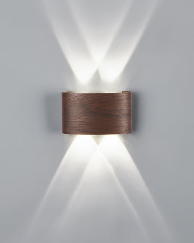 LumaVerde Woodgrain LED Outdoor Sconce Weather-Resistant - OpalDwell