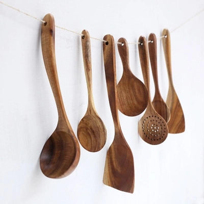 Hearthwood Teak Kitchen Utensils Set | OpalDwell - OpalDwell