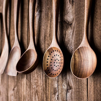 Hearthwood Teak Kitchen Utensils Set | OpalDwell - OpalDwell