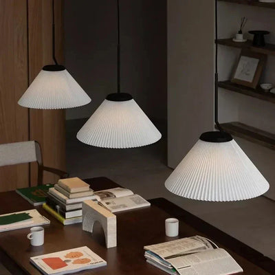 Caelara Soft Pleated Ceiling Pendant Light In Cream - OpalDwell